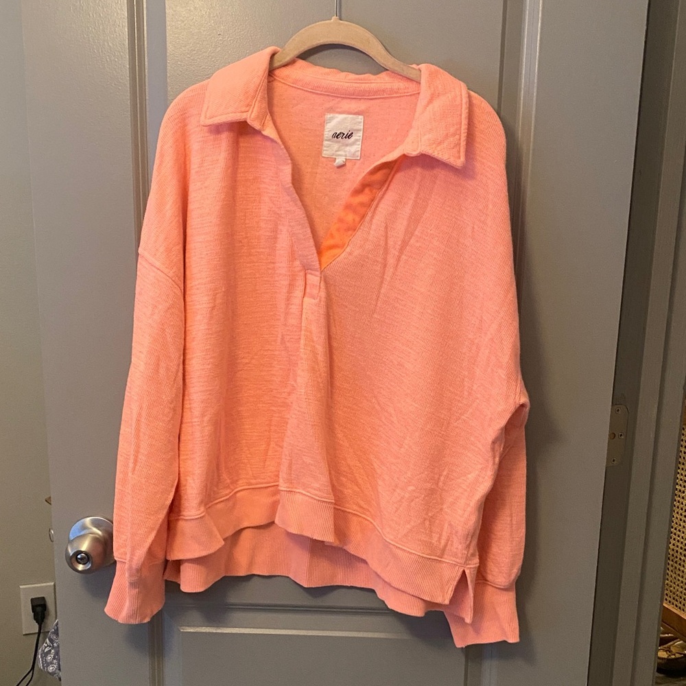 Aerie Coral Knit Top